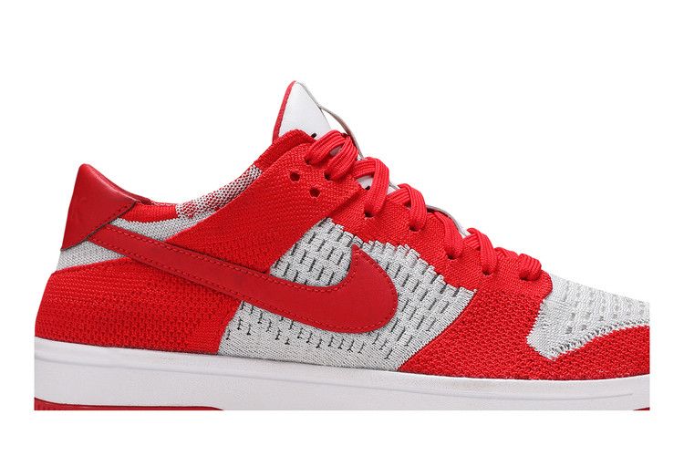 Nike Dunk Low Flyknit University Red Wolf Grey
