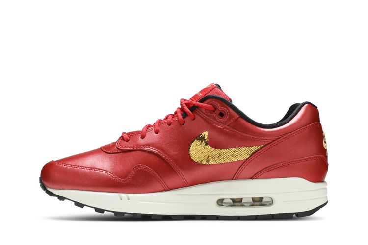Nike Air Max 1 Red Gold Sequin (Women's)
