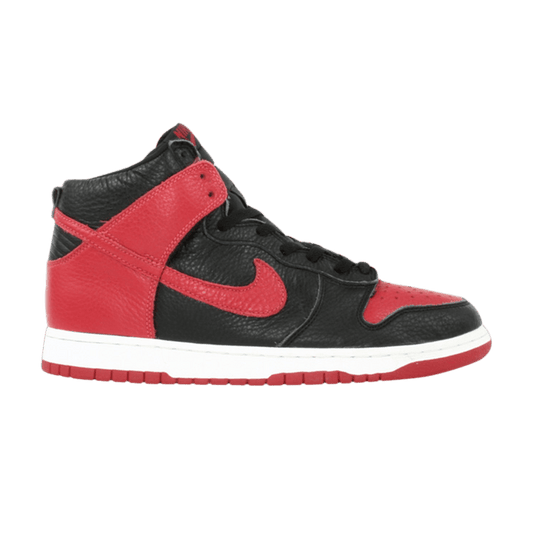 Nike Dunk High Tumbled Leather Black Varsity Red