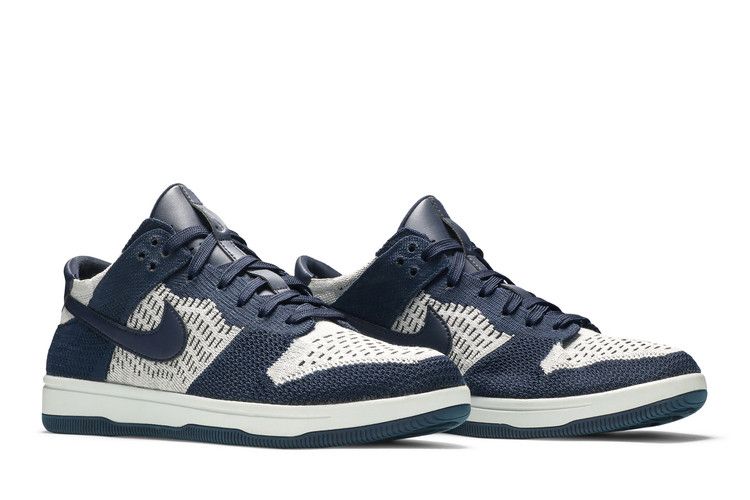 Nike Dunk Low Flyknit College Navy Pure Platinum